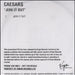 Caesars Jerk It Out - 1 Track UK Promo CD-R acetate CD-R ACETATE