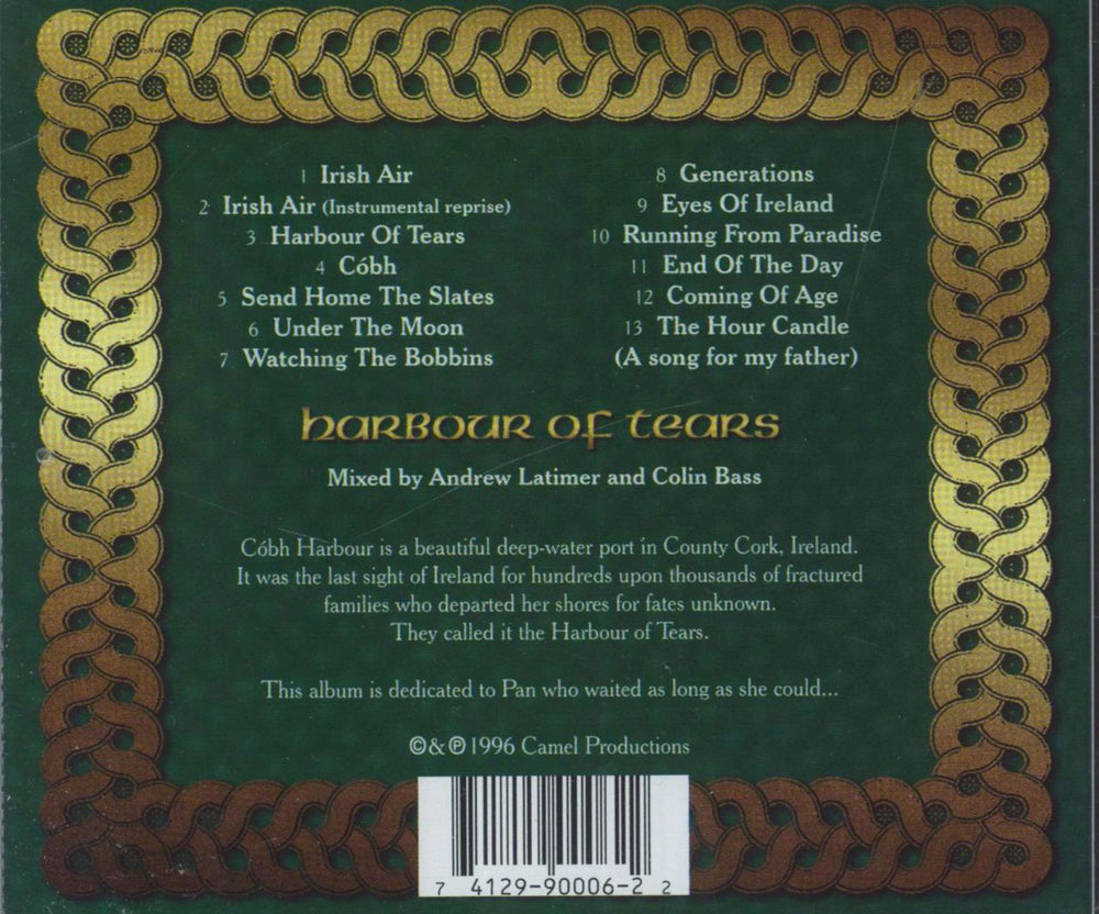 Camel Harbour Of Tears UK CD album (CDLP)