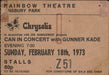 Can Rainbow Theatre 1973 UK concert ticket TICKET STUB