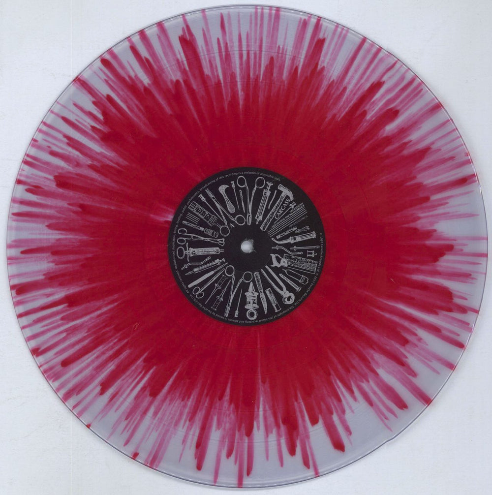 Carcass Necroticism - Descanting The Insalubrious - Clear w/ Red vinyl UK vinyl LP album (LP record) CU5LPNE820152