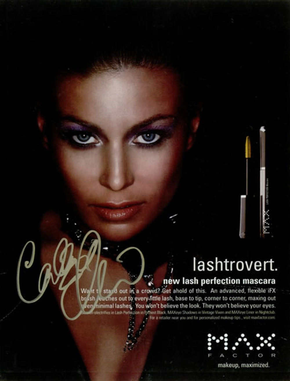 Carmen Electra Max Factor Advert - Signed Magazine Page US memorabilia SIGNED MAGAZINE PAGE