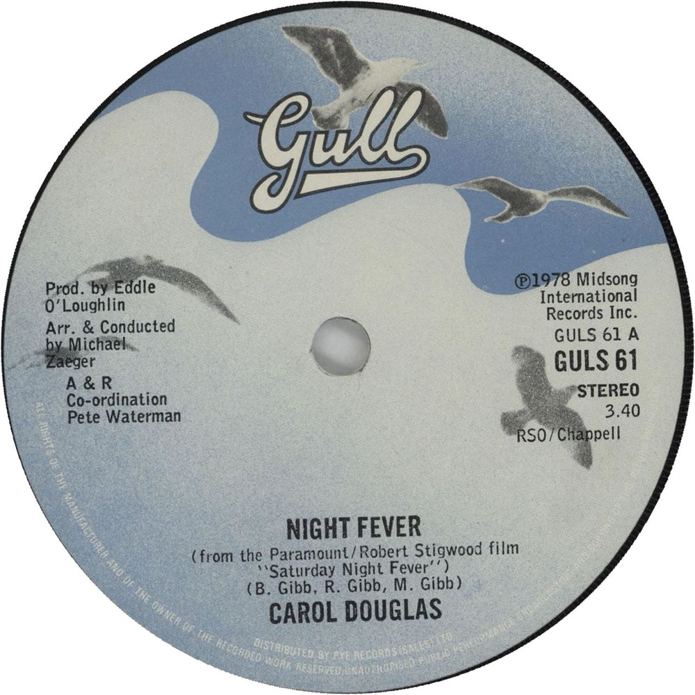 Carol Douglas Night Fever UK 12" vinyl single (12 inch record / Maxi-single) GULS61