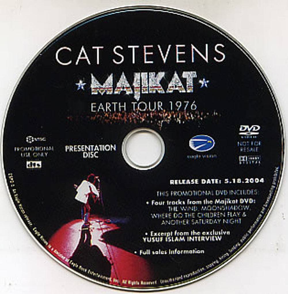 Cat Stevens Majikat - Earth Tour 1976 US Promo DVD CSPD5