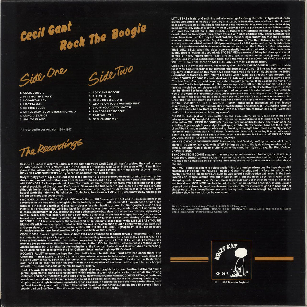 Cecil Gant Rock The Boogie UK vinyl LP album (LP record)