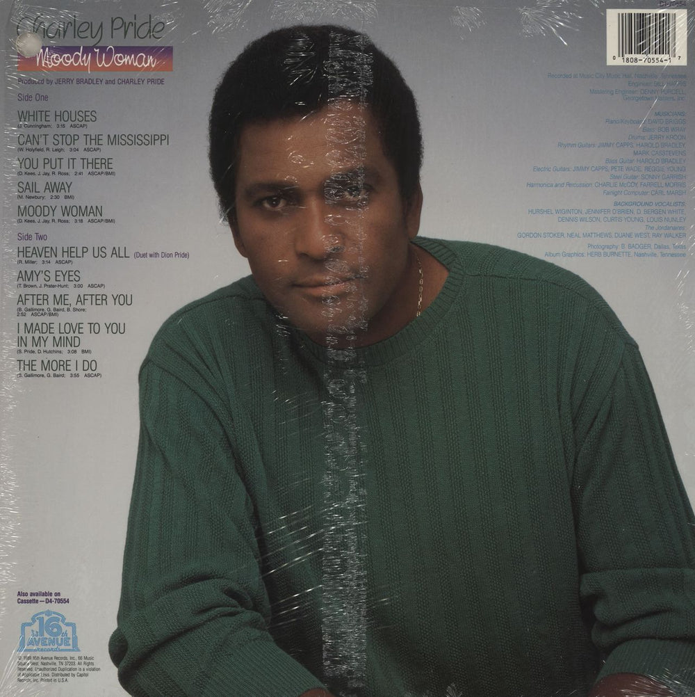 Charley Pride Moody Woman US vinyl LP album (LP record) 018087055417