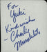 Charlie Musselwhite Page From An Autograph Book UK memorabilia AUTOGRAPH