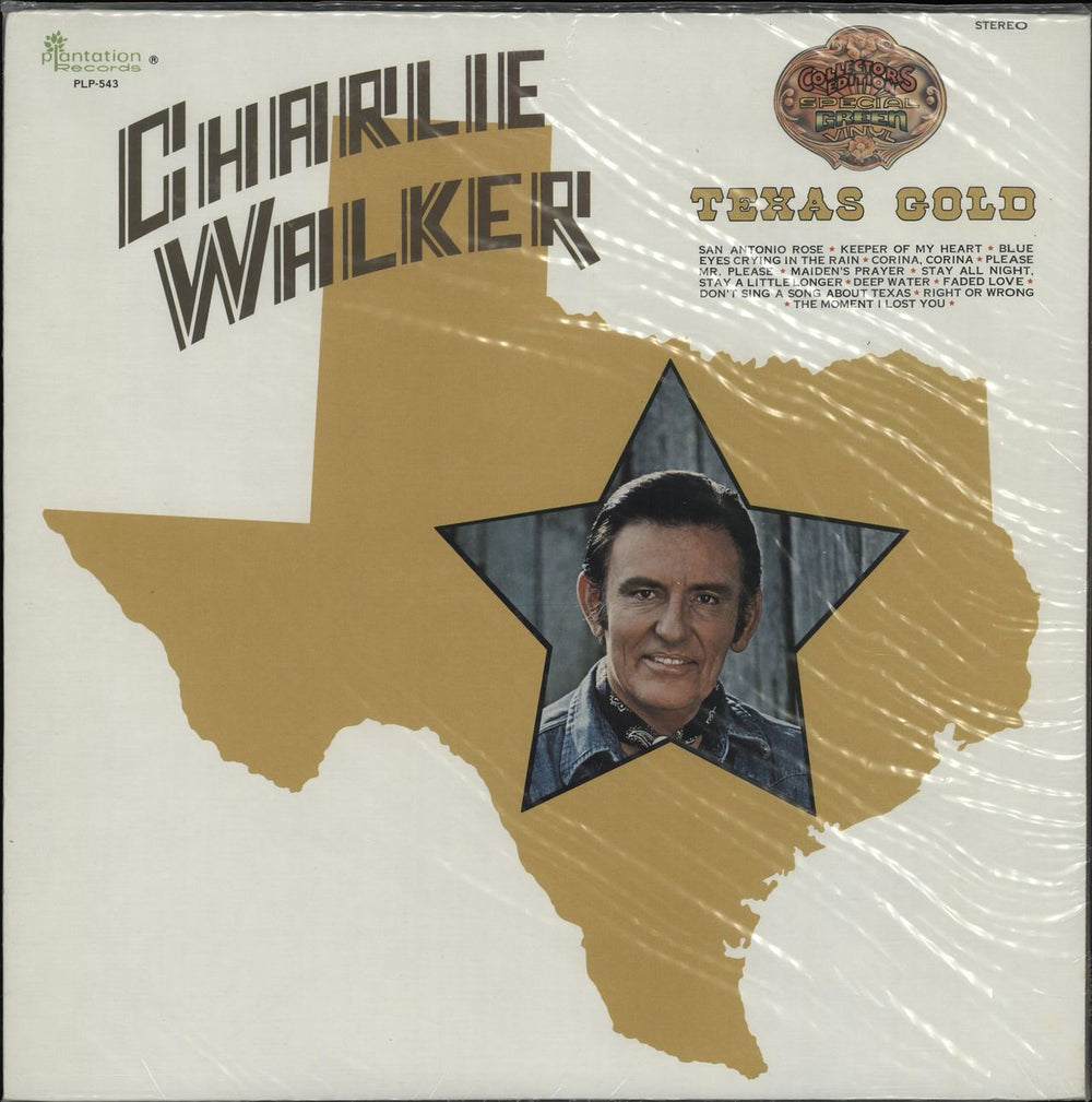 Charlie Walker Texas Gold - Green Vinyl US vinyl LP album (LP record) PLP-543