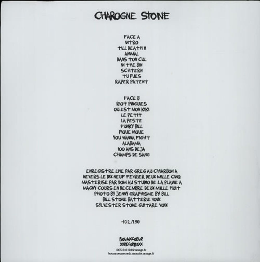 Charogne Stone Live 2005 French vinyl LP album (LP record) FYVLPLI607065