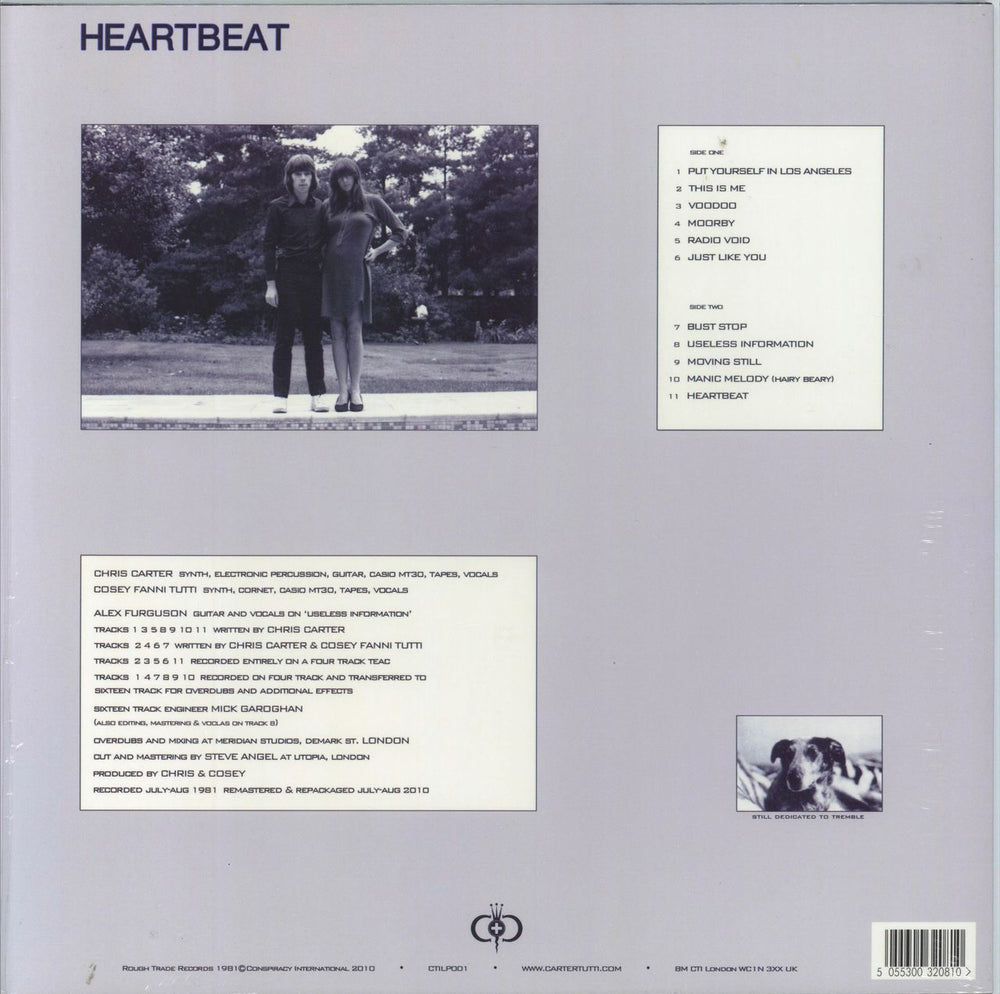 Chris & Cosey Heartbeat - Blue Vinyl + Shrink UK vinyl LP album (LP record) CCSLPHE793563