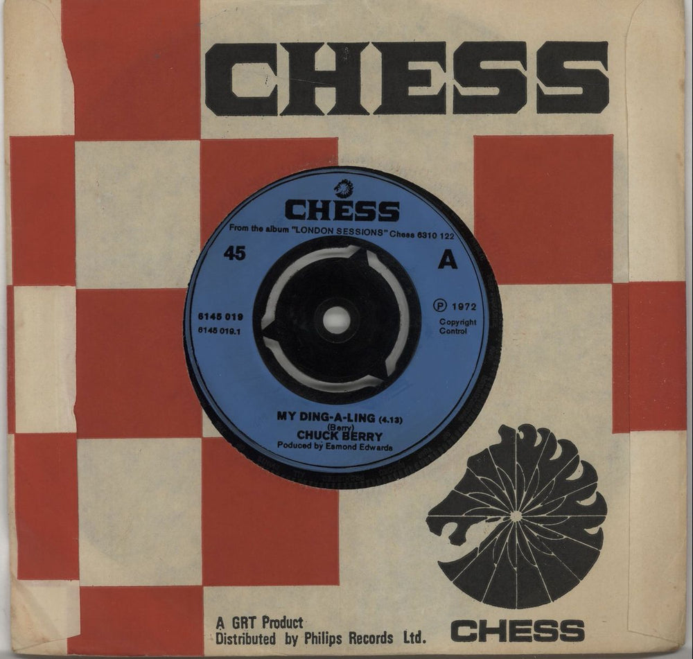 Chuck Berry My Ding-A-Ling - Injection 3-prong label UK 7" vinyl single (7 inch record / 45) 6145019