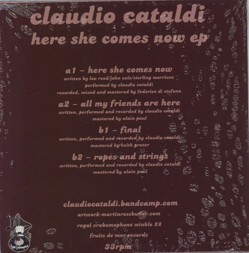 Claudio Cataldi Here She Comes Now EP - Brown Vinyl UK 7" vinyl single (7 inch record / 45)