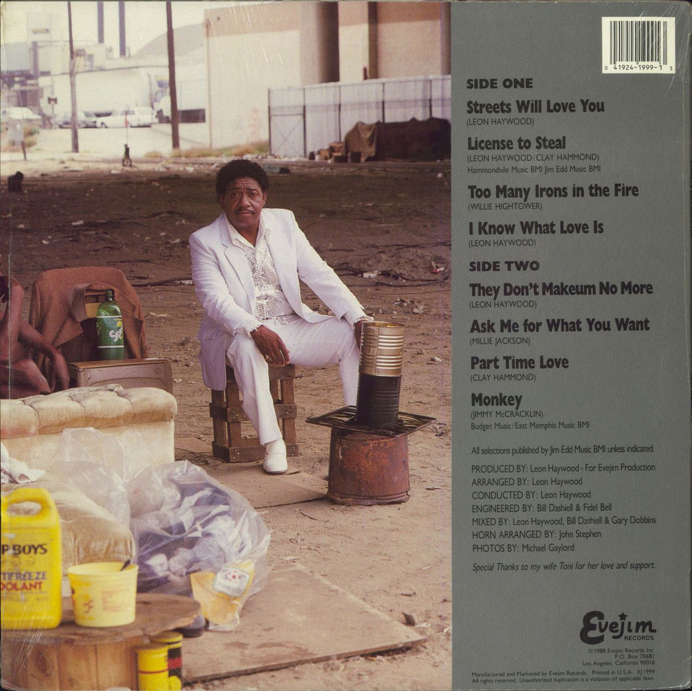 Clay Hammond Streets Will Love You - shrink US vinyl LP album (LP record)