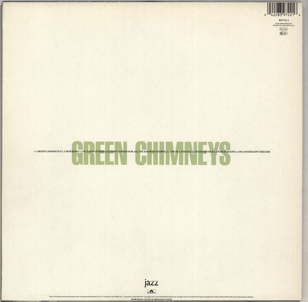 Cleveland Watkiss Green Chimneys UK vinyl LP album (LP record)