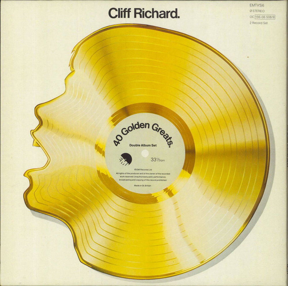 Cliff Richard 40 Golden Greats - 2nd UK 2-LP vinyl record set (Double LP Album)