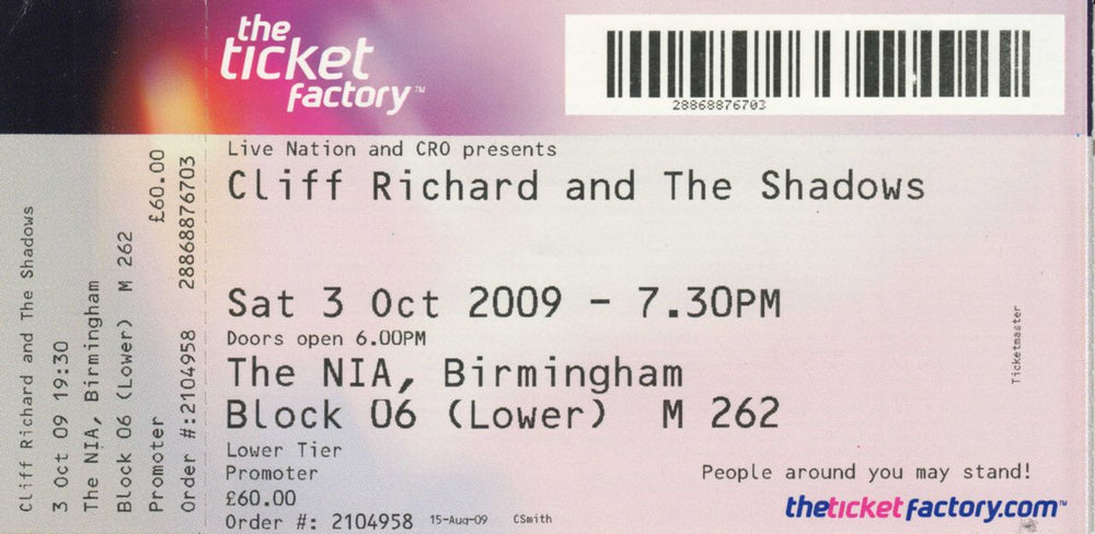 Cliff Richard Cliff And The Shadows - 50th Anniversary UK tour programme RICTRCL624053