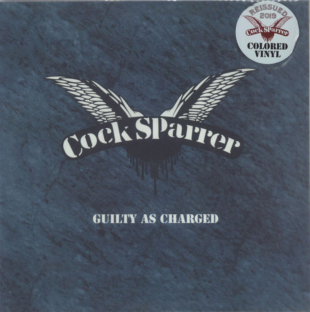 Cock Sparrer Guilty As Charged - Clear White Blue US vinyl LP album (LP record) PPR031