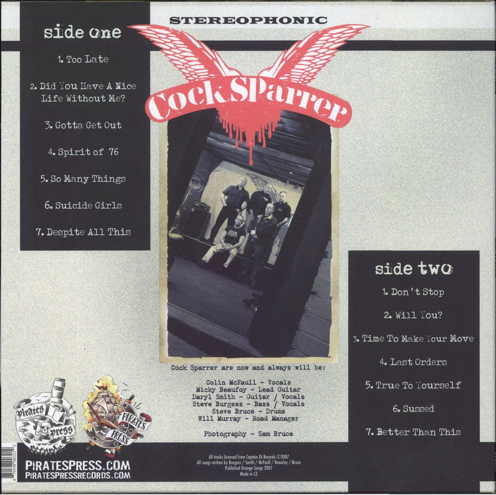 Cock Sparrer Here We Stand - Clear & Red US vinyl LP album (LP record) 879198003212