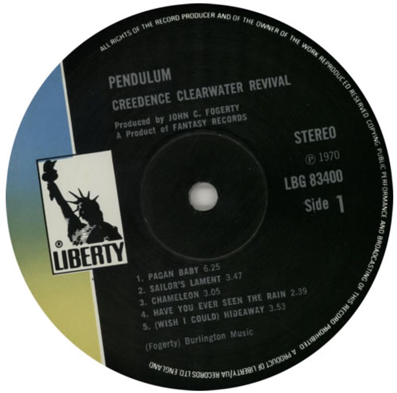 Creedence Clearwater Revival Pendulum - EX UK Vinyl LP — RareVinyl.com
