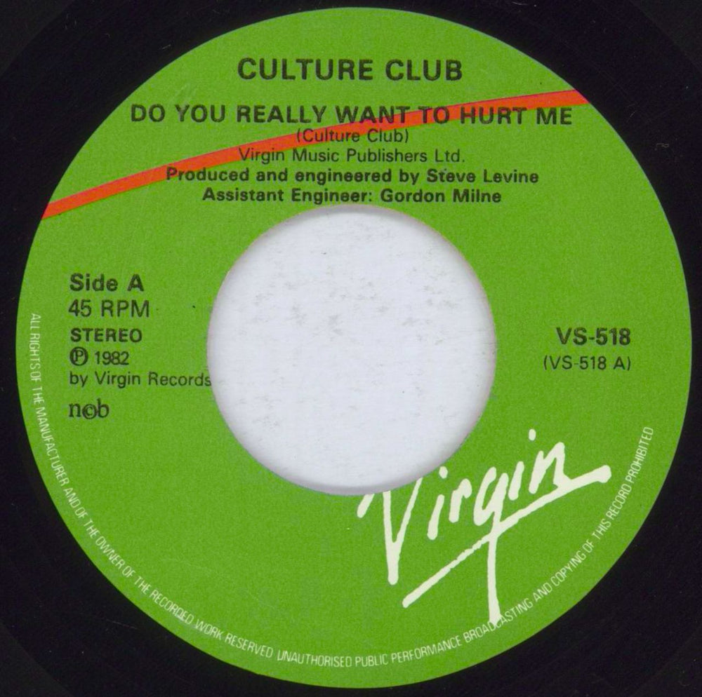 Culture Club Do You Really Want To Hurt Me UK 7" vinyl single (7 inch record / 45) CUL07DO831753