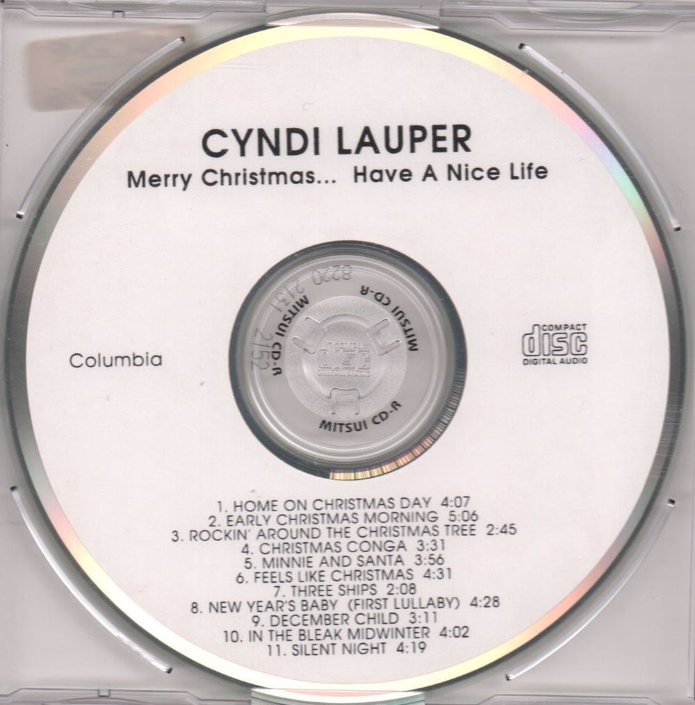 Cyndi Lauper Merry Christmas...Have A Nice Life! UK Promo CD-R acetate CD ACETATE