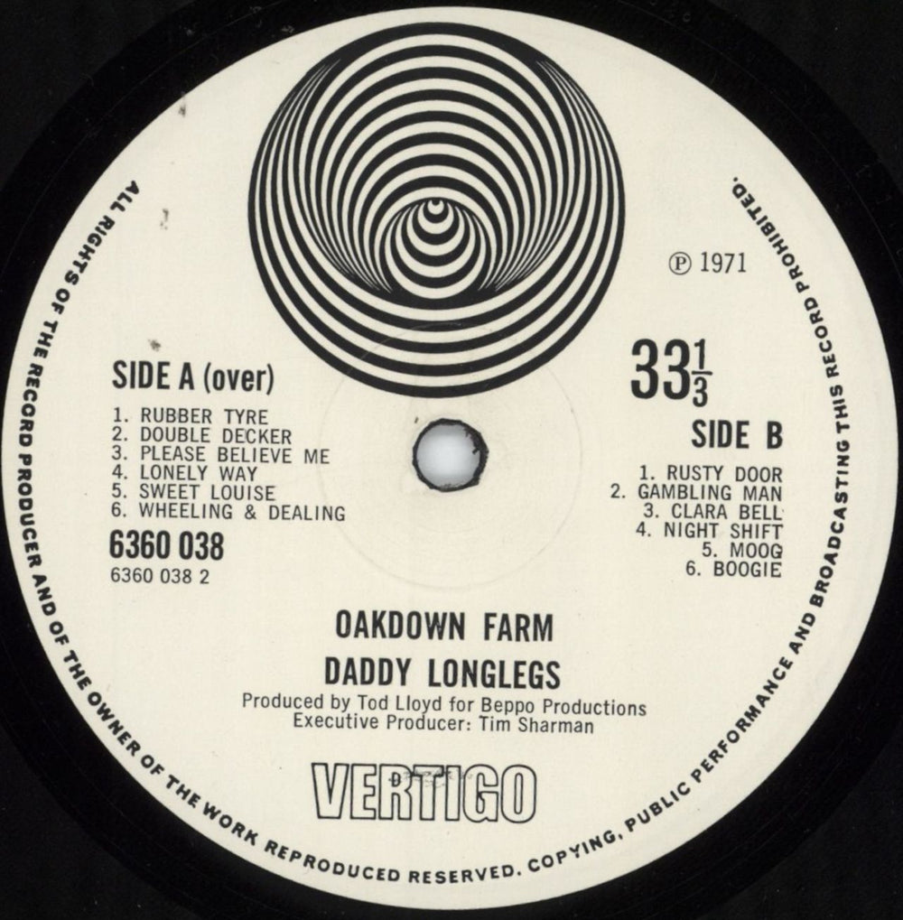 Daddy Longlegs Oakdown Farm - 1st - EX UK vinyl LP album (LP record) DYGLPOA807486