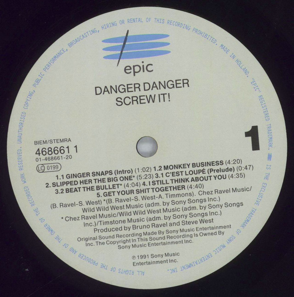 Danger Danger Screw It! - Hype Stickered UK vinyl LP album (LP record) D-DLPSC827847