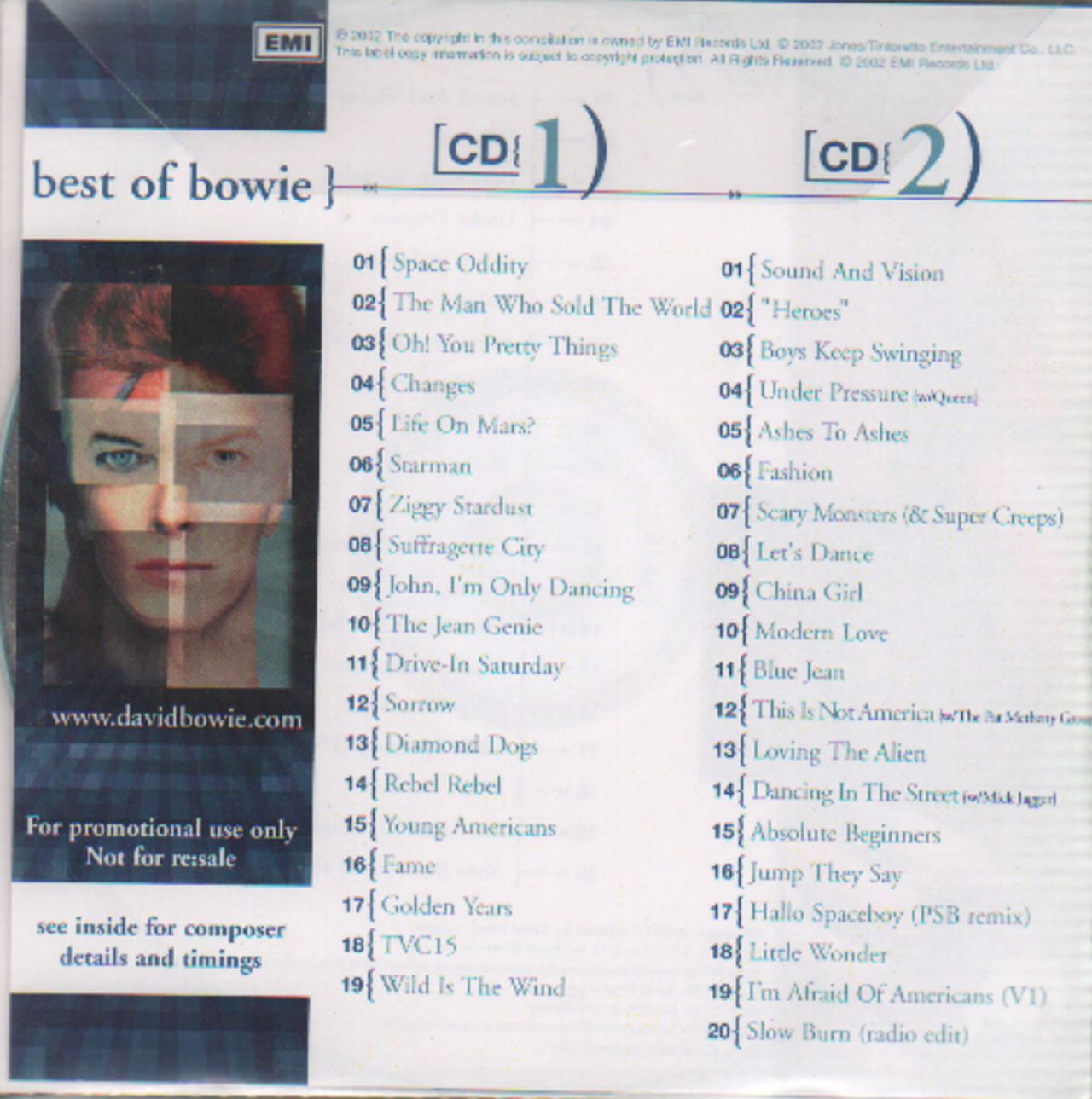 David Bowie Best Of Bowie UK Promo CD-R acetate — RareVinyl.com