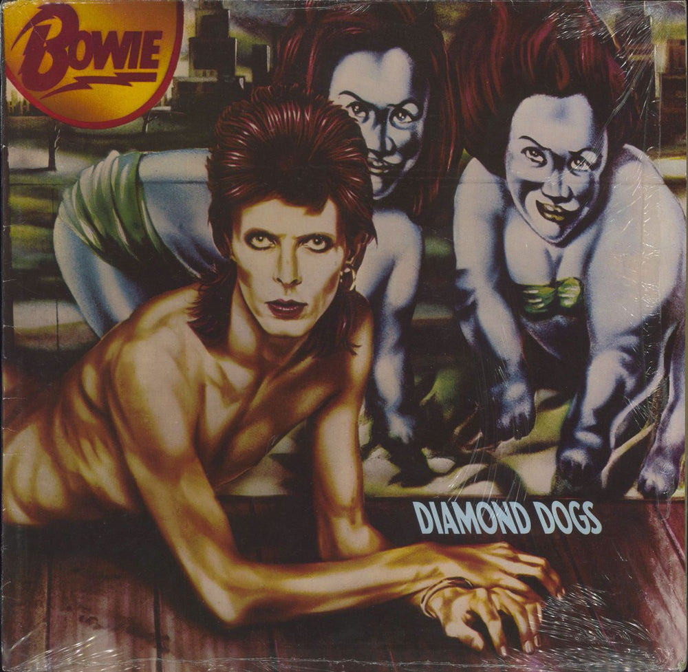 David Bowie Diamond Dogs - Open Shrink German vinyl LP album (LP record) NL83889