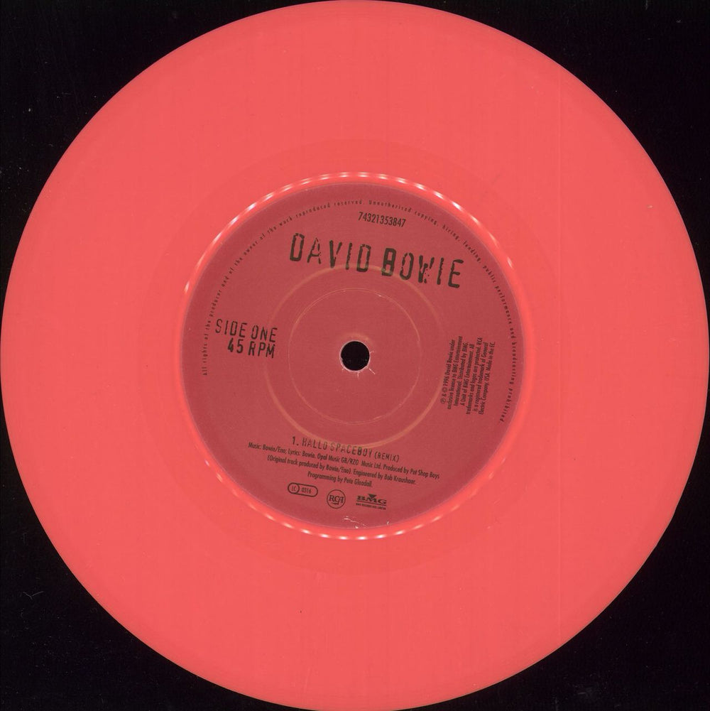 David Bowie Hallo Spaceboy - Pink Vinyl - EX UK 7" vinyl single (7 inch record / 45) BOW07HA731314