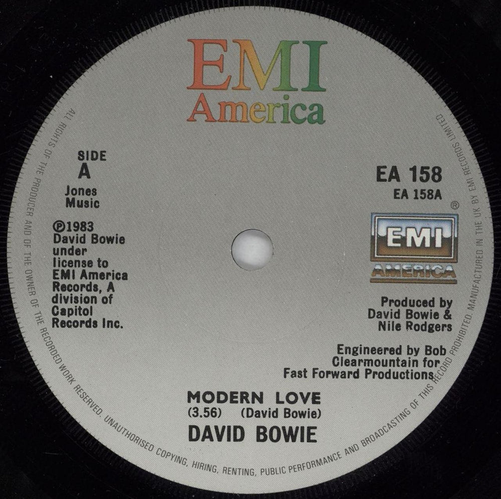 David Bowie Modern Love - solid UK 7" vinyl single (7 inch record / 45) BOW07MO609173