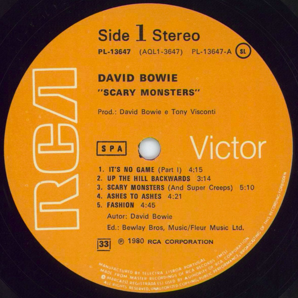David Bowie Scary Monsters - EX Portugese vinyl LP album (LP record) BOWLPSC802063
