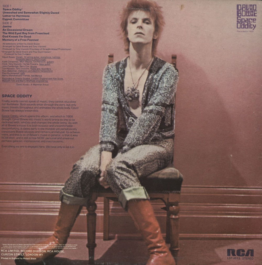 David Bowie Space Oddity - 1st + Poster UK vinyl LP album (LP record)