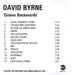 David Byrne Grown Backwards UK Promo CD-R acetate CD-R
