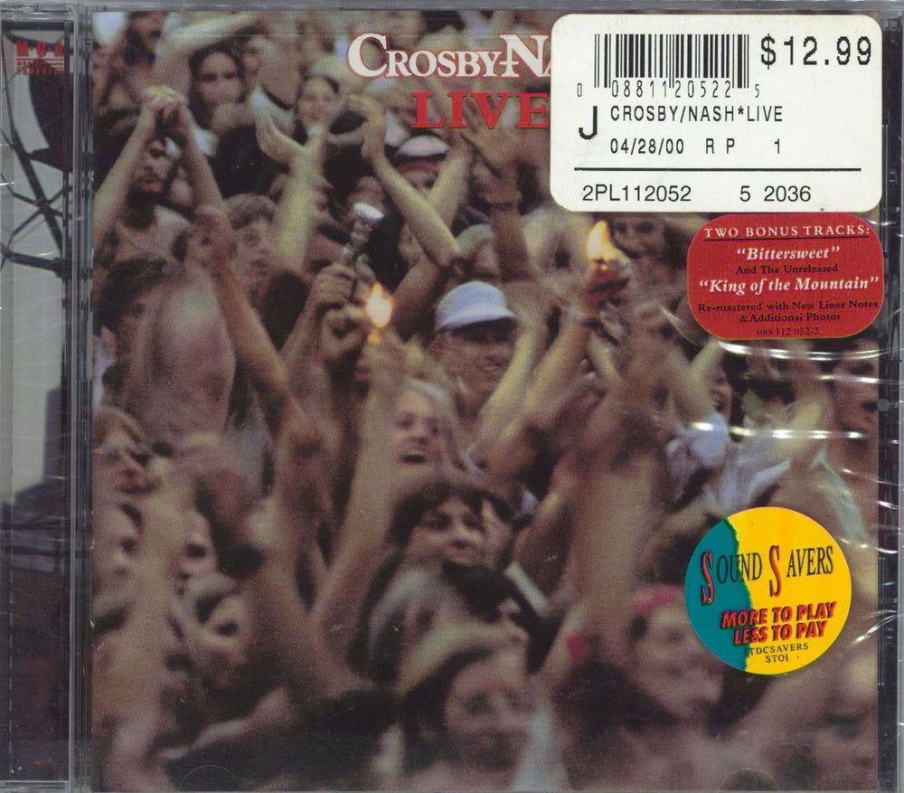 David Crosby & Graham Nash Crosby–Nash Live - Sealed US CD album (CDLP) 088112052-2