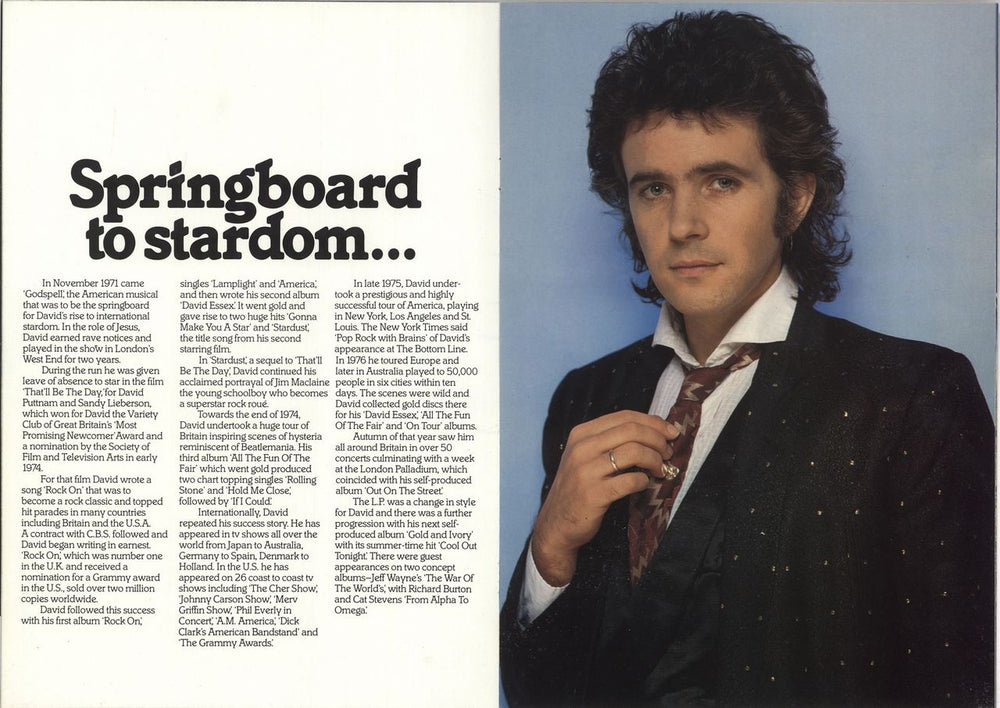 David Essex 1980 Tour Programme UK tour programme