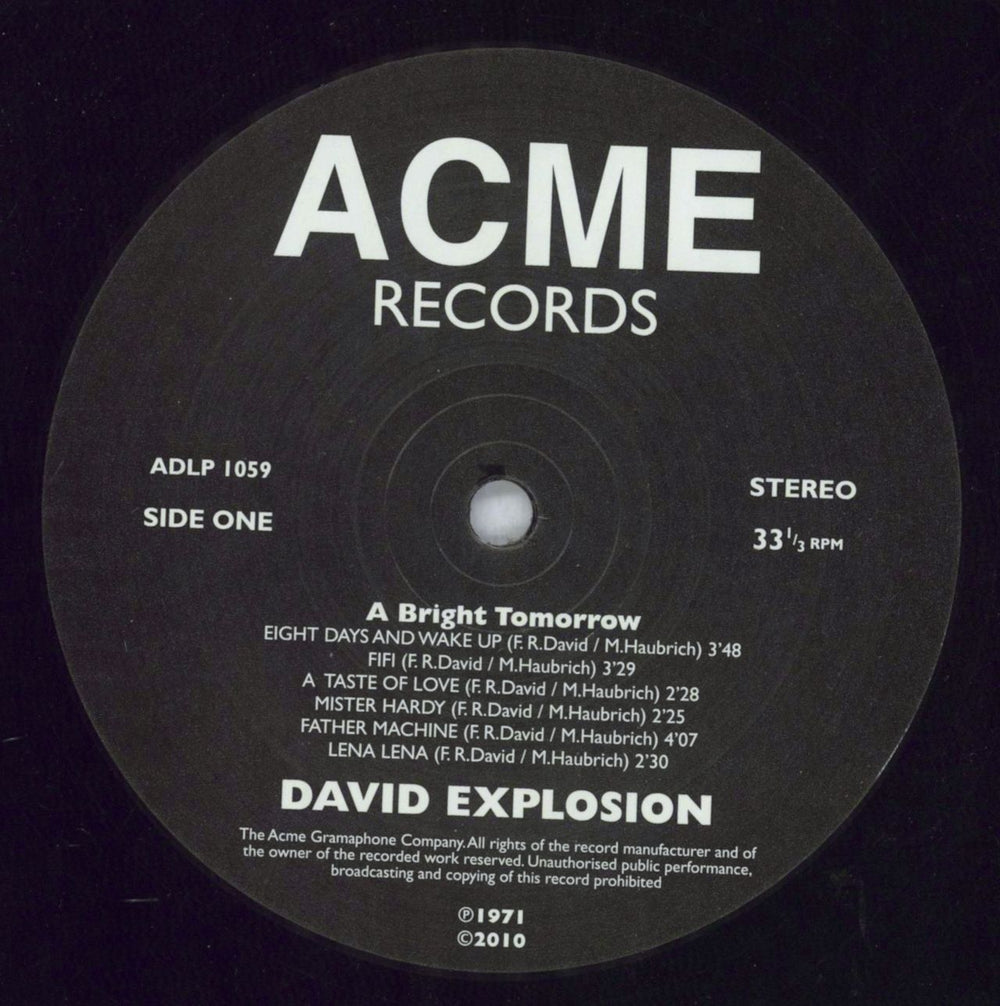 David Explosion A Bright To-Morrow UK vinyl LP album (LP record) 6E-LPAB819670