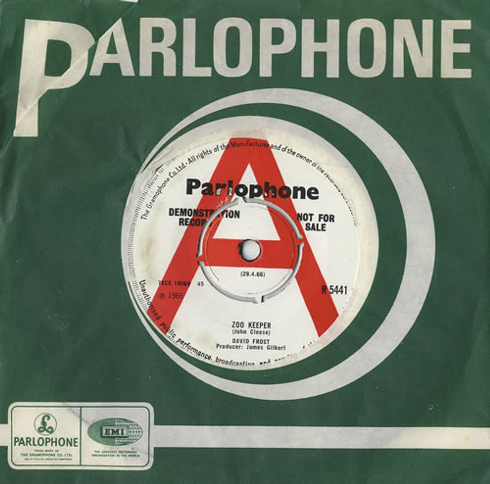 David Frost Zoo Keeper UK Promo 7" vinyl single (7 inch record / 45) R5441