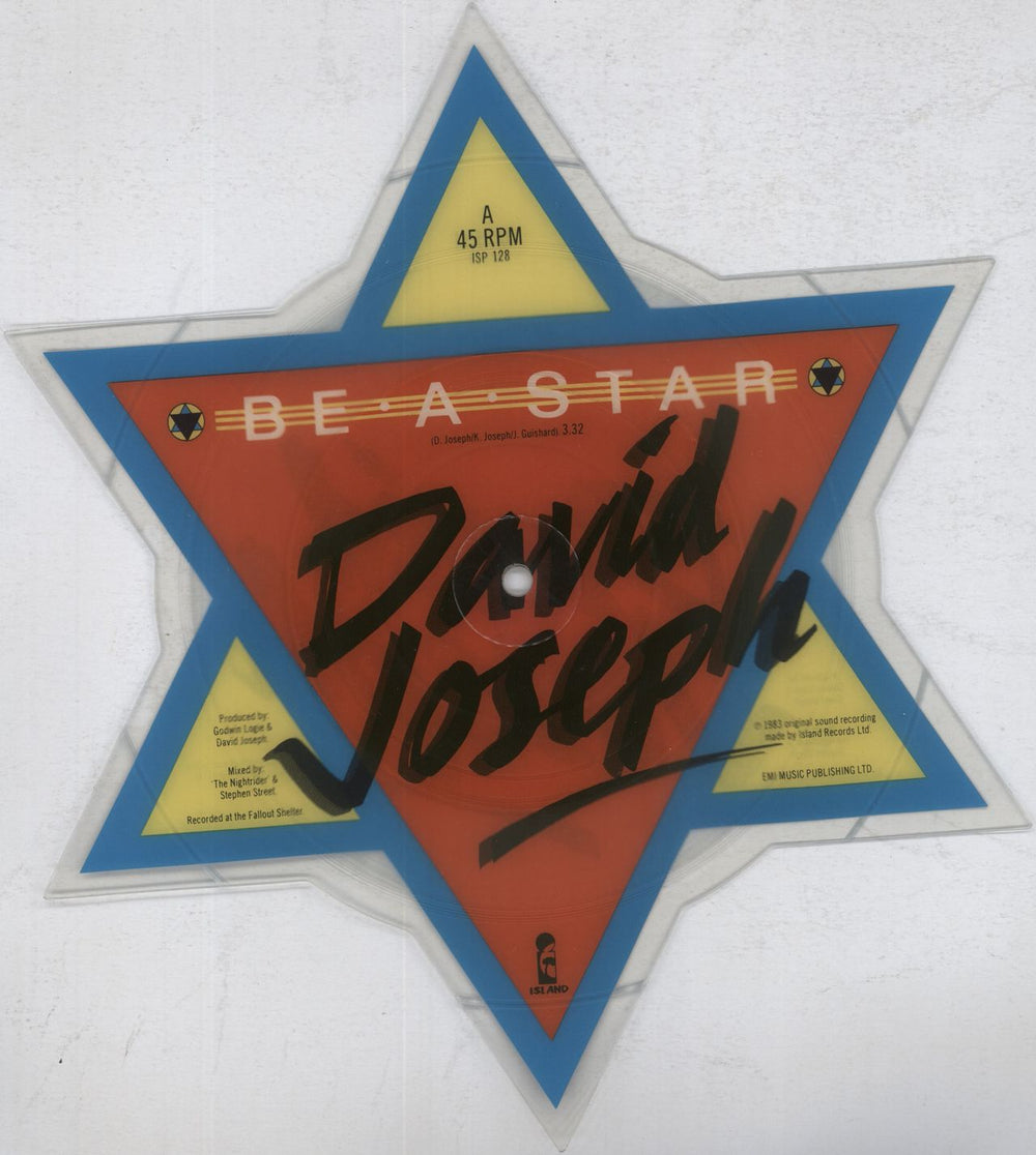 David Joseph Be A Star - Uncut & Shaped Disc UK uncut picture disc (vinyl) ISP128