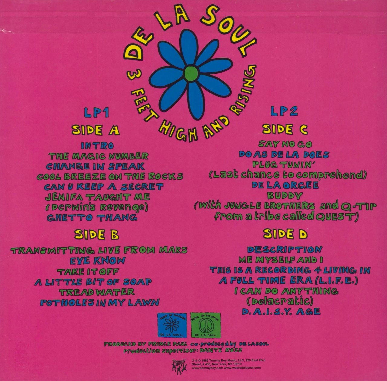 De La Soul 3 Feet High And Rising - Yellow Vinyl Record
