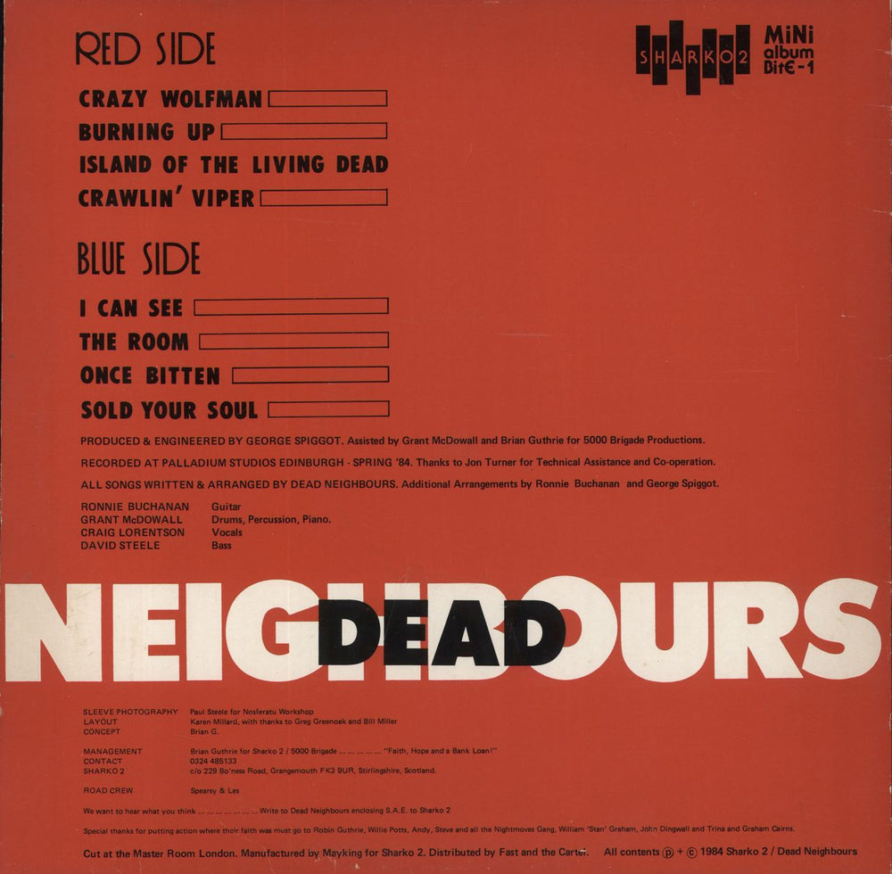 Dead Neighbours Harmony In Hell UK vinyl LP album (LP record)