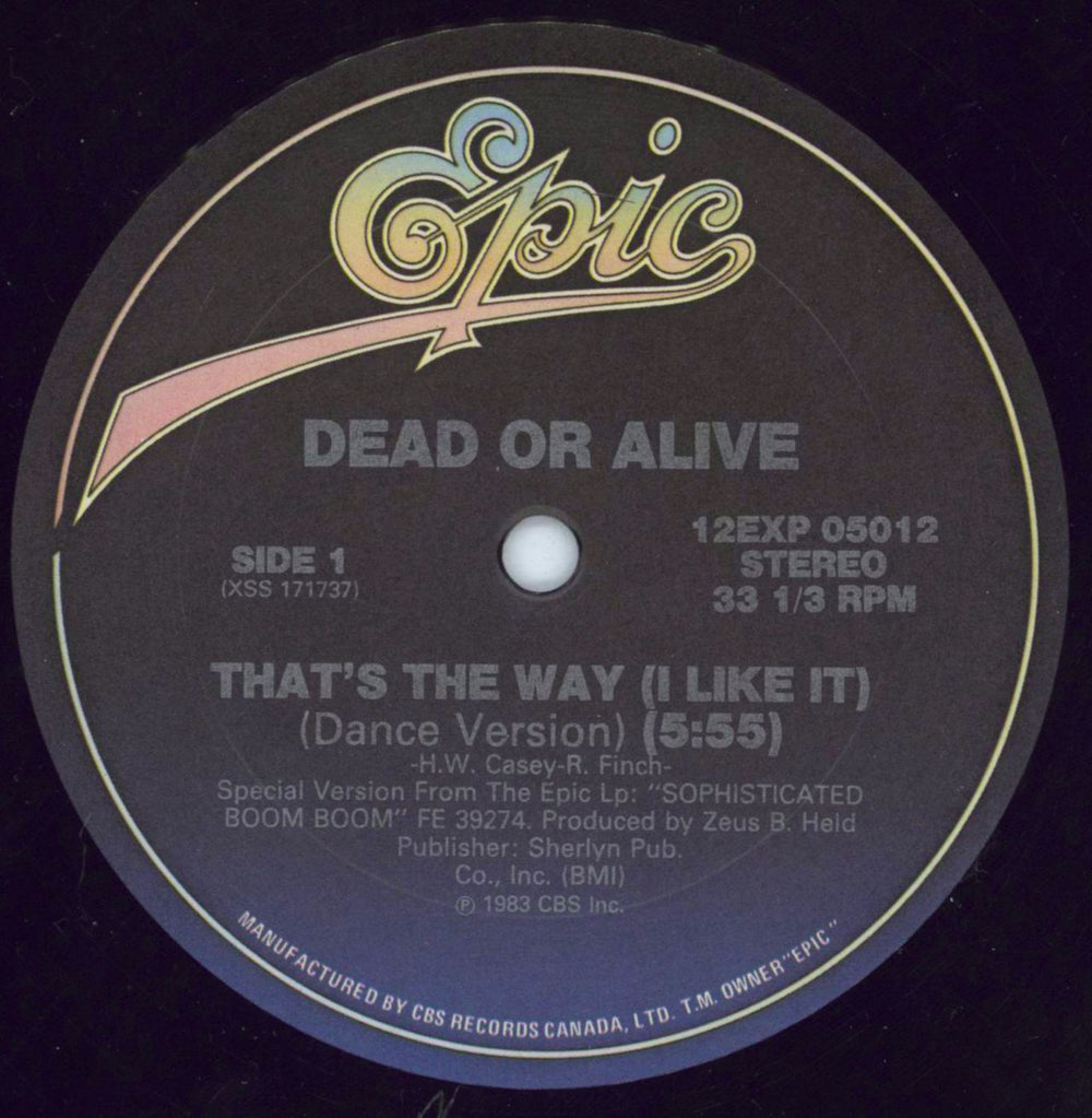 Dead Or Alive That's The Way Canadian 12" vinyl single (12 inch record / Maxi-single) DOA12TH117551