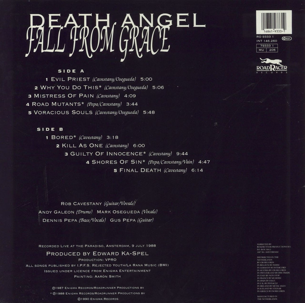 Death Angel Fall From Grace UK vinyl LP album (LP record) 016861933319