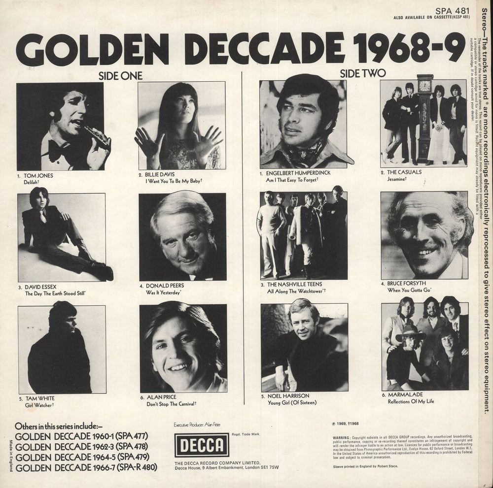 Decca Golden Deccade 1968-9 UK vinyl LP album (LP record)