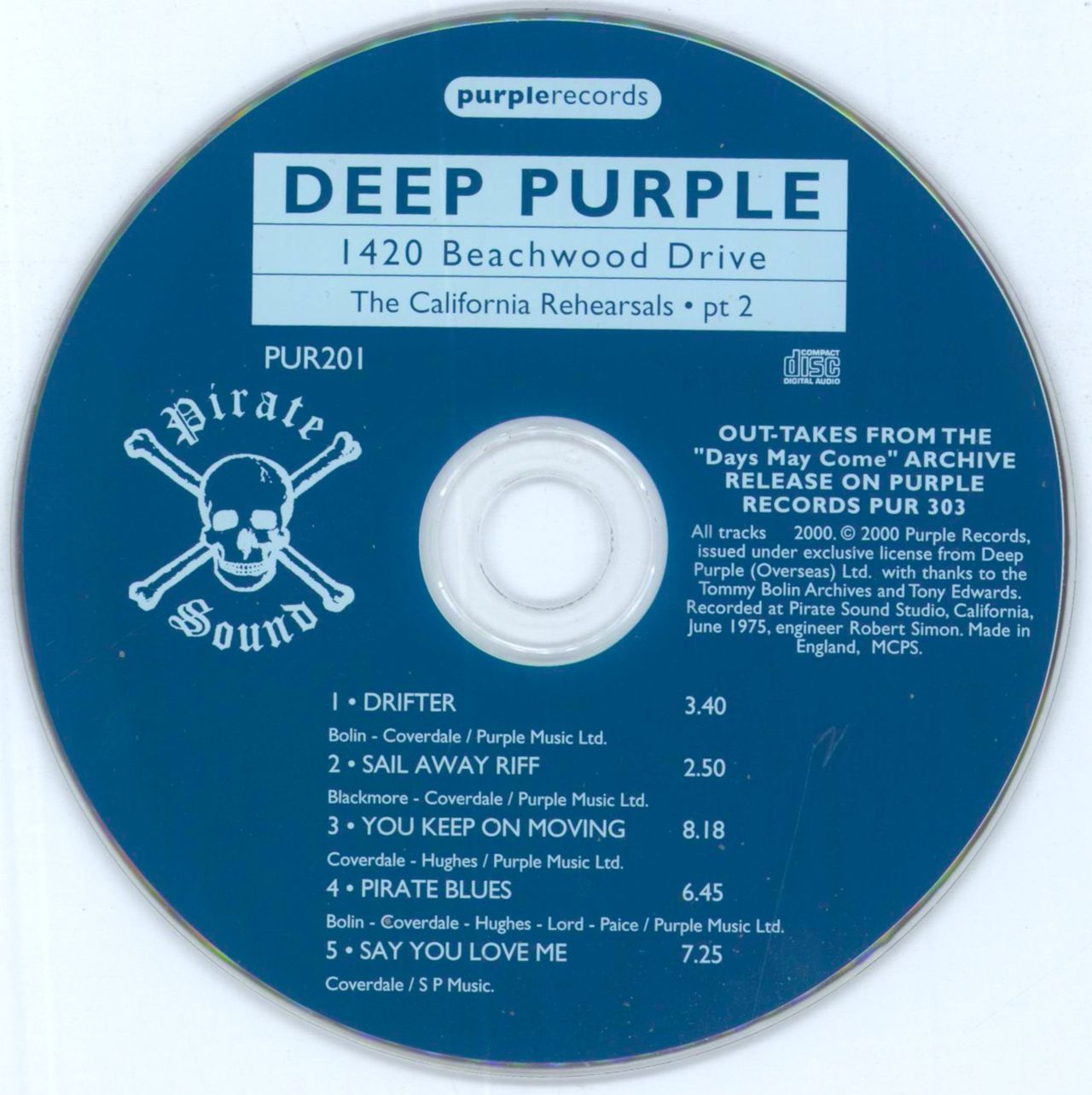 Deep Purple 1420 Beachwood Drive - Part 2 UK CD album — RareVinyl.com