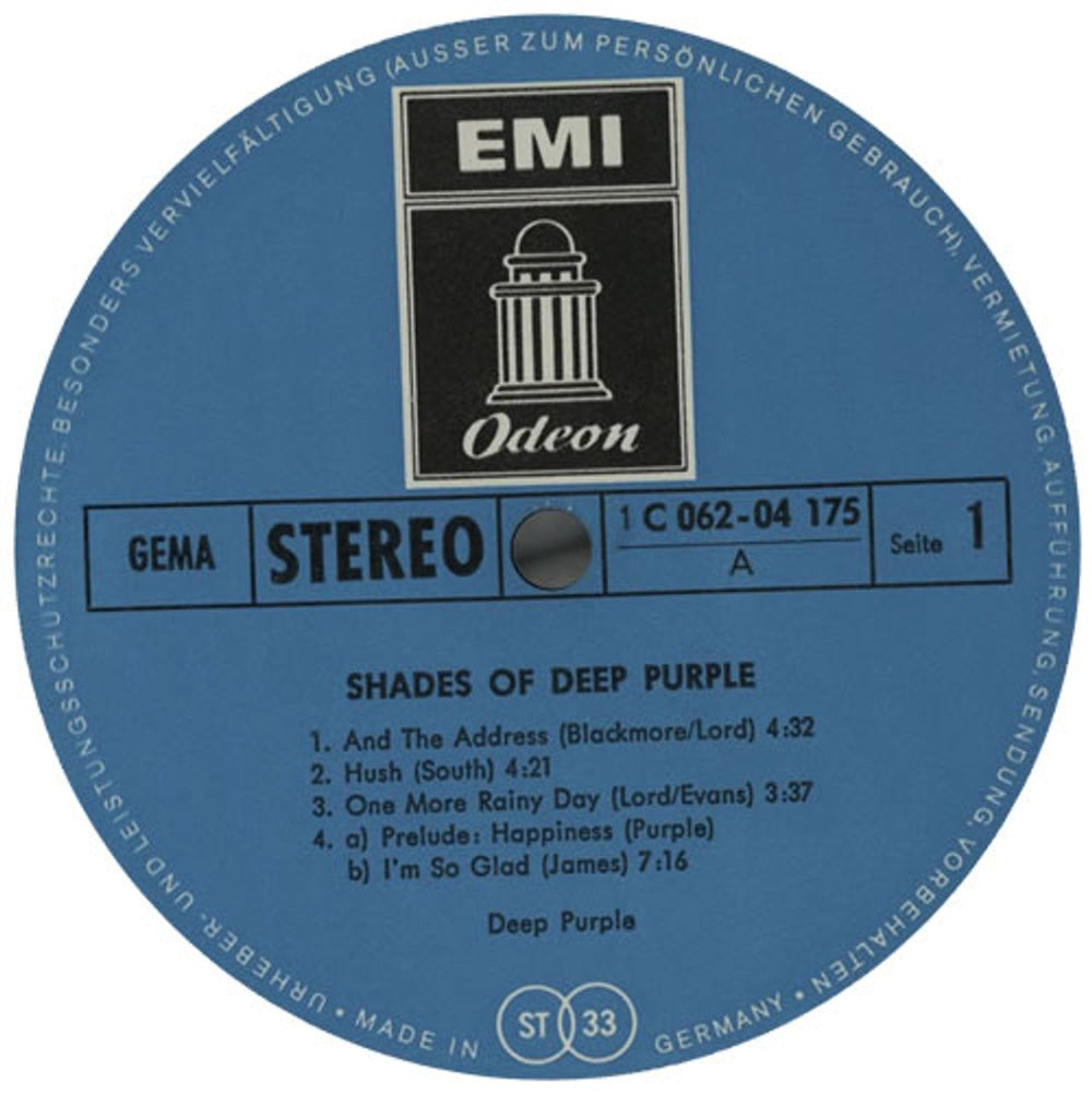 Deep Purple Shades Of Deep Purple - VG German vinyl LP album (LP record) DEELPSH578436