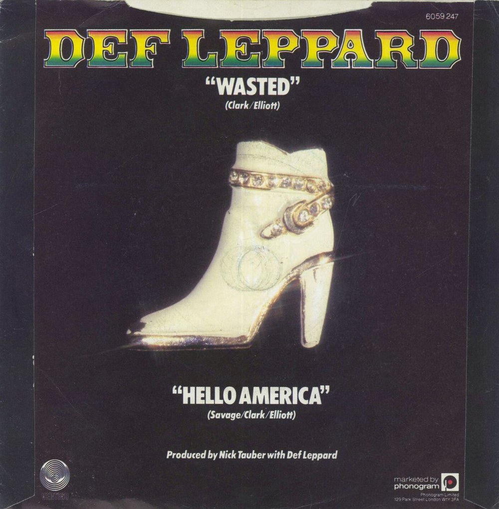 Def Leppard Wasted + P/S UK 7" vinyl single (7 inch record / 45)