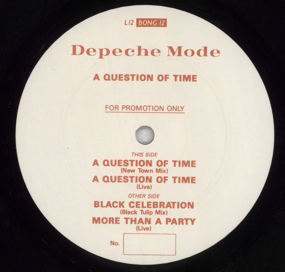 Depeche Mode A Question Of Time - Promo UK Promo 12" vinyl single (12 inch record / Maxi-single) L12BONG12