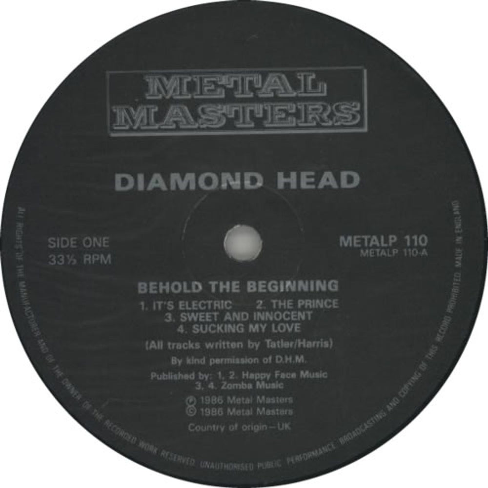 Diamond Head Behold The Beginning - 1st UK Vinyl LP — RareVinyl.com