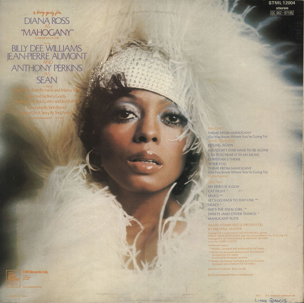 Diana Ross Mahogany UK vinyl LP album (LP record)