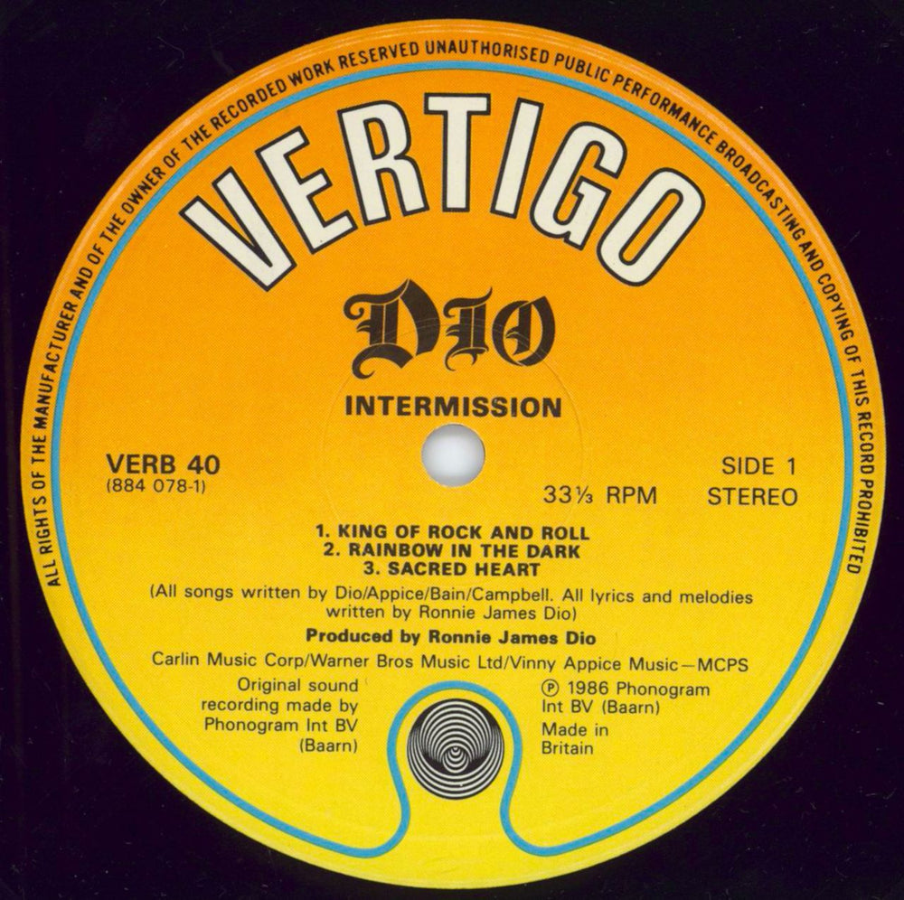 Dio Intermission + postcards UK vinyl LP album (LP record) DIOLPIN263114